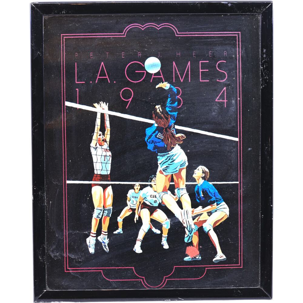 LA Olympics Games Volleyball 1984 Peter J Heer 8" x 10" Framed Poster Print
